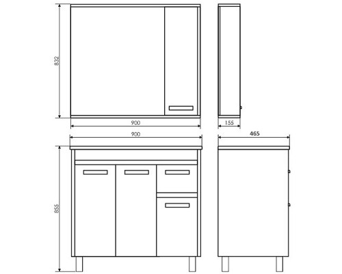 Тумба с раковиной Comforty Тулуза 90 00004152036 Сосна лоредо