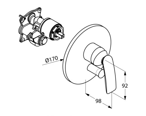 Встраиваемый смеситель для ванны и душа Kludi Balance 526500575