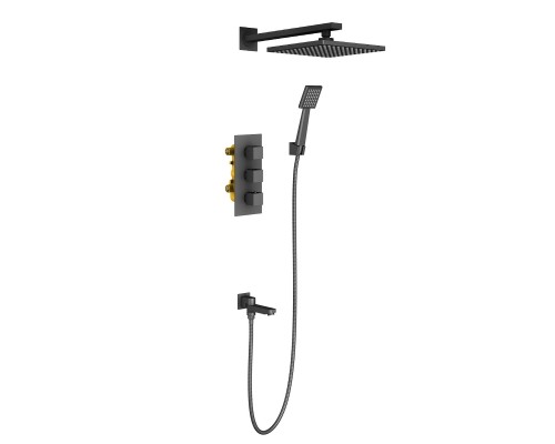 Душевая система встроенная с термостатом Timo Tetra-thermo SX-0199/03SM черный