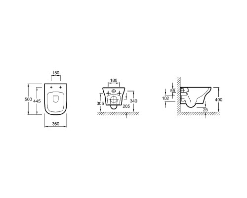 Комплект унитаза с инсталляцией Jacob Delafon Vox E21746RU-00 с сиденьем Микролифт и клавишей смыва
