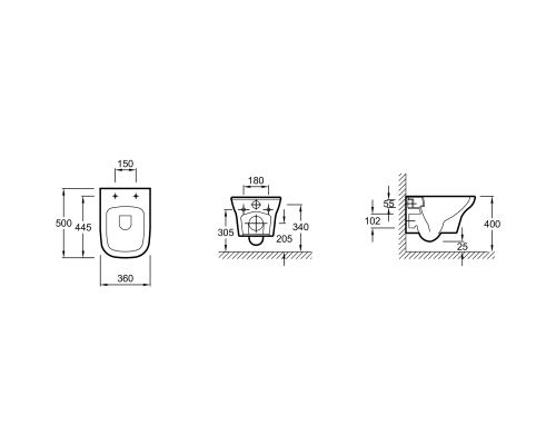 Комплект унитаза с инсталляцией Jacob Delafon Vox E21746RU-00 с сиденьем Микролифт и клавишей смыва
