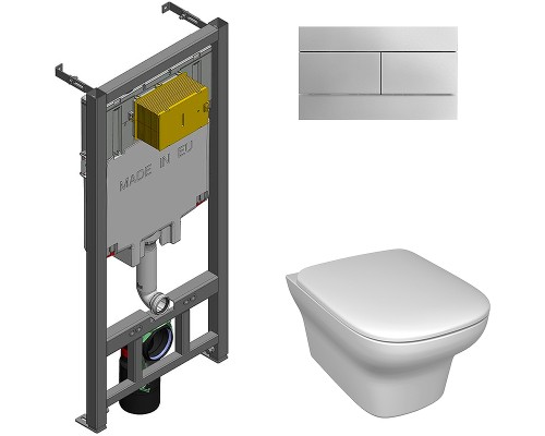 Комплект унитаза с инсталляцией Jacob Delafon Vox E21746RU-00 с сиденьем Микролифт и клавишей смыва