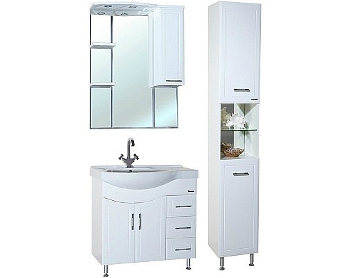 Зеркало со шкафом Bellezza Коралл 85 R 4612014001018 с подсветкой R Белое