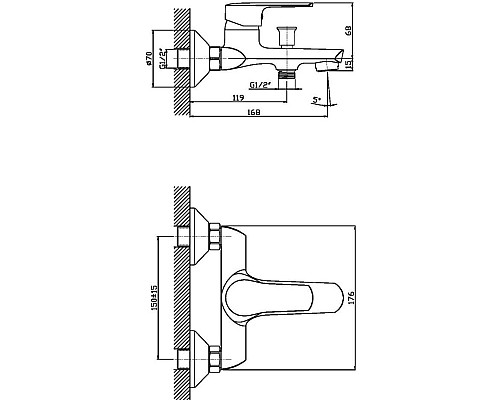 Смеситель для ванны Orange Sofi M43-100cr Хром