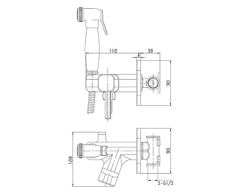 Гигиенический душ со смесителем Lemark Solo LM7165BL Черный