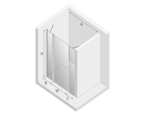 Душевая дверь NEW TRENDY NEW SOLEO PLUS 140x195 (хром)