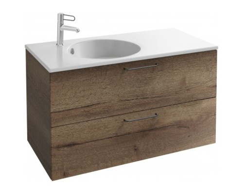 Тумба под раковину Jacob Delafon Odeon Rive Gauche 100 EB2524-R9-E52 подвесная Дуб Табак ручки Черные