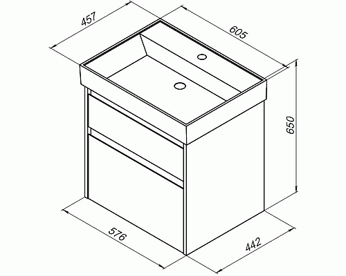 Тумба под раковину Aquanet Nova Lite 60 242577 подвесная Дуб рошелье