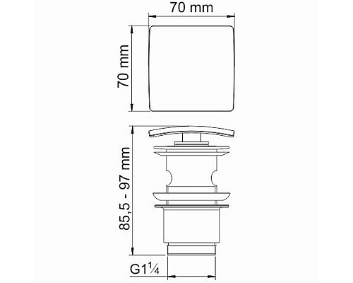 Донный клапан WasserKRAFT Abens A164 click-clack Черный матовый Донный клапан WasserKRAFT Abens A164 click-clack Черный матовый