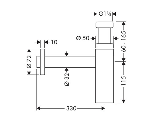 Дизайнерский сифон Hansgrohe Flowstar S черный матовый Hansgrohe 52105670