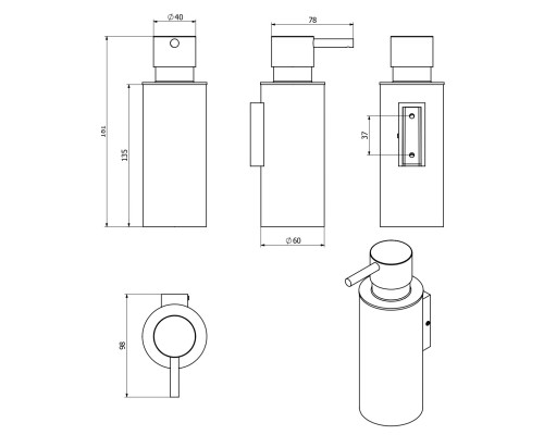 Дозатор для жидкого мыла Langberger Black Edition 73569-BP Черный матовый