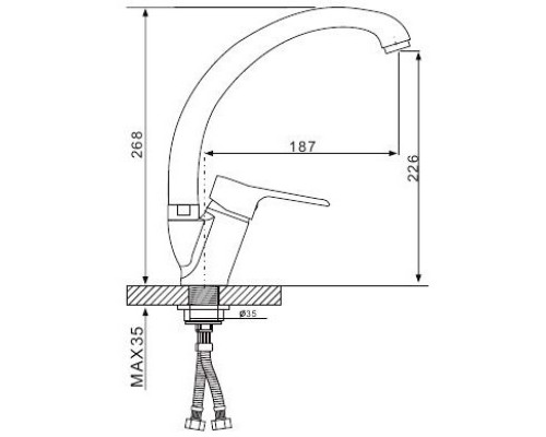 Смеситель для кухни Gappo G36 G4136 Хром