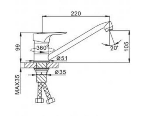 Смеситель для кухни Frap H28 F4928-B Хром