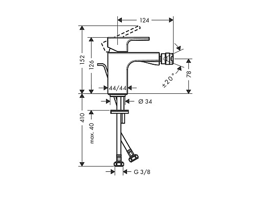 Смеситель для биде Hansgrohe Vernis Shape черный 71211670