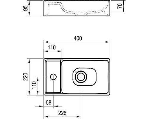 Раковина Ravak Veda Slim 40 XJX01240000 Белая