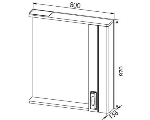 Зеркало-шкаф Aquanet Паллада 80 слоновая кость