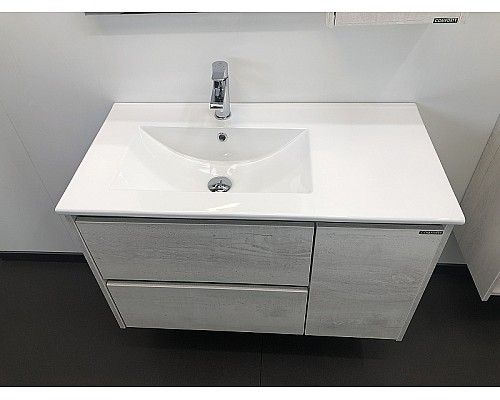 Тумба с раковиной Comforty Бремен 90 00004142375 подвесная Дуб белый