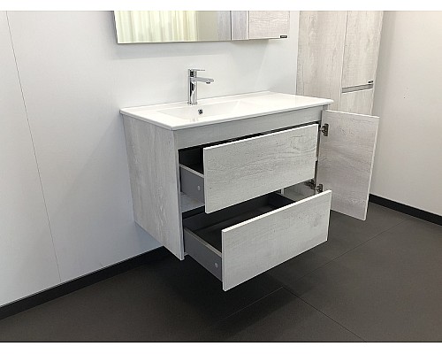 Тумба с раковиной Comforty Бремен 90 00004142375 подвесная Дуб белый