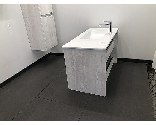 Тумба с раковиной Comforty Бремен 90 00004142375 подвесная Дуб белый