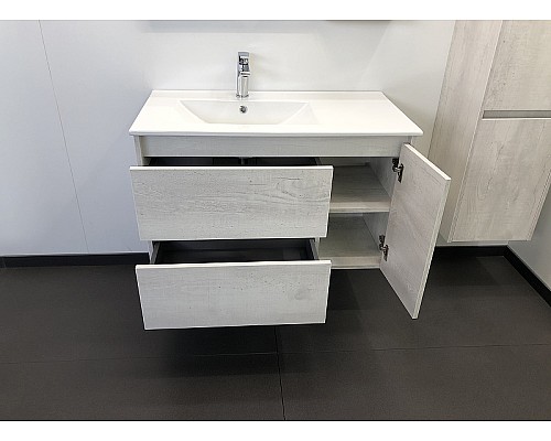 Тумба с раковиной Comforty Бремен 90 00004142375 подвесная Дуб белый