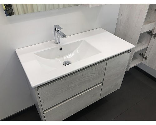 Тумба с раковиной Comforty Бремен 90 00004142375 подвесная Дуб белый