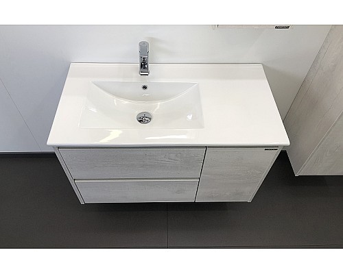 Тумба с раковиной Comforty Бремен 90 00004142375 подвесная Дуб белый