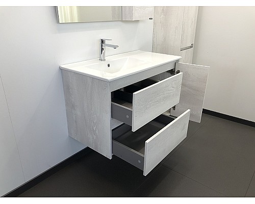 Тумба с раковиной Comforty Бремен 90 00004142375 подвесная Дуб белый