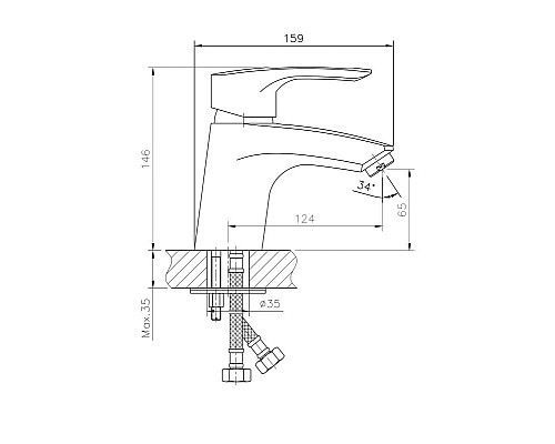Смеситель для раковины Haiba HB1066 Хром
