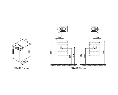 Тумба под умывальник Ravak Chrome X000000538 белая