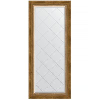 Зеркало Evoform Exclusive-G 123х53 BY 4047 с гравировкой в багетной раме - Состаренная бронза с плетением 70 мм