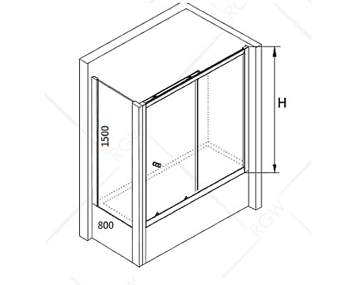 Душевая стенка RGW Z-052 80 35225208-11 профиль Хром стекло прозрачное