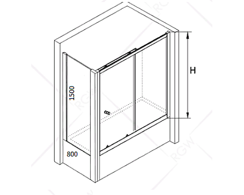 Душевая стенка RGW Z-052 80 35225208-11 профиль Хром стекло прозрачное