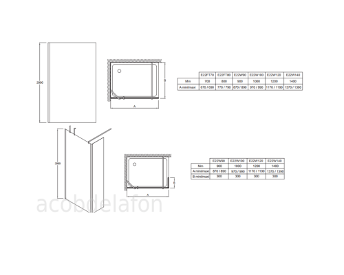 Фиксированное ограждение Jacob Delafon 140 см E22W140-GA
