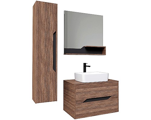 Зеркало Grossman Лайф 80 208008 Винтажное дерево темное Графит