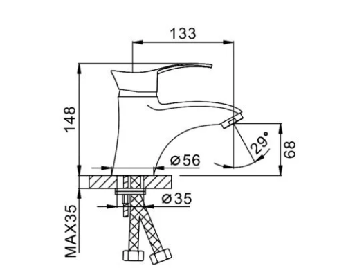 Смеситель для раковины Frap H01 F1001 Хром