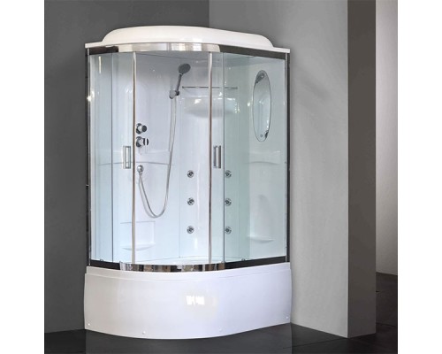 Душевая кабина Royal Bath ВК 120x80 с гидромассажем задние стенки Белые