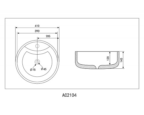 Раковина накладная ABBER Bequem AC2104 белая