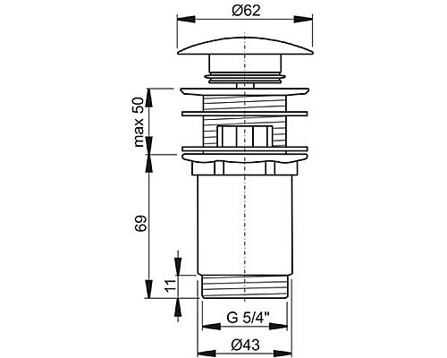 Донный клапан Ravak X01748 Сlick-Сlack Черный