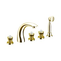 Смеситель на борт ванны Fiore Venere Sky Swarovski® золото