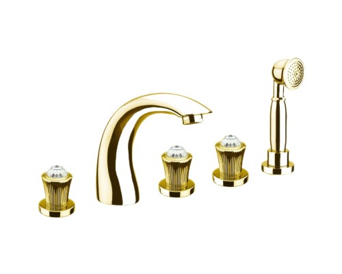 Смеситель на борт ванны Fiore Venere Sky Swarovski® золото