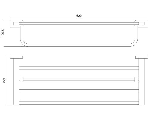 Полка для полотенец Belz B903 Черная матовая