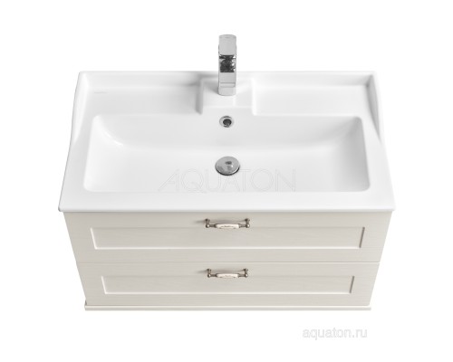 Тумба под раковину Леон 80 дуб белый Aquaton