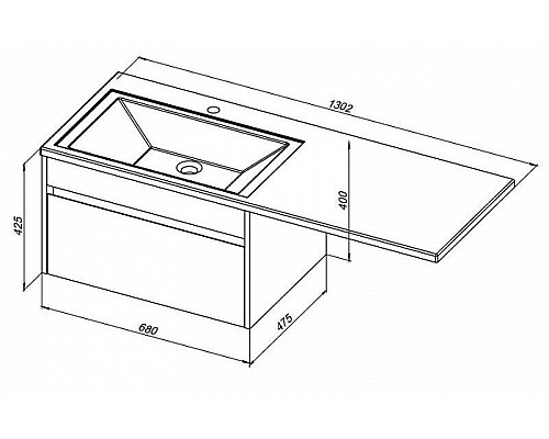 Тумба под раковину Aquanet Токио 130 236917 подвесная Белая
