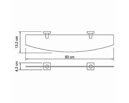 Полка стеклянная WasserKRAFT K-6524