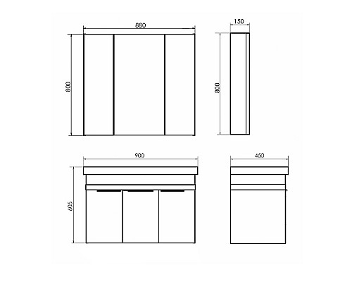 Зеркальный шкаф Comforty Соло 90 00-00010980 Дуб темно-коричневый