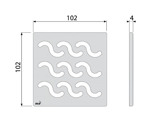 Решетка AlcaPlast MPV002 хром матовый