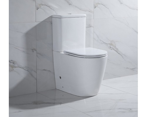 Унитаз компакт CeramaLux 2179XMW Белый матовый с бачком и сиденьем Микролифт