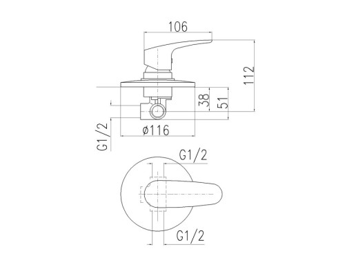 Смеситель для душа Rav Slezak Amur AM783 Хром
