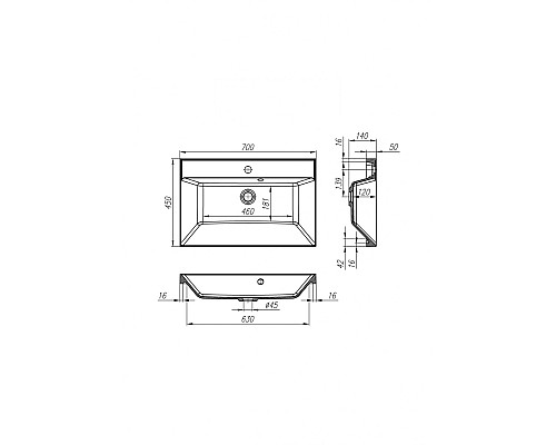 Раковина Art&Max AM-LAV-700-MR-FА Белая