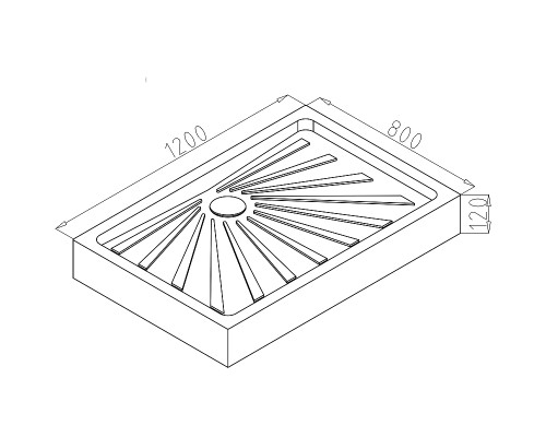Душевой поддон из АБС-пластика Cerutti SPA QR121 120х80 7748 Белый